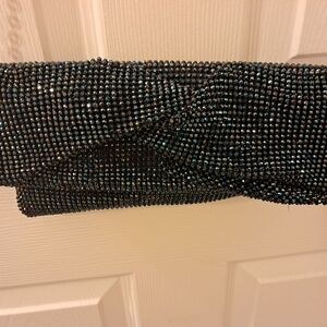 INC International Concepts Black Beaded Clutch with Elegant Design